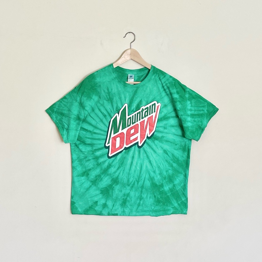 NEW Mountain Dew Logo Tie Dye Graphic Green T Shirt Adult size XL